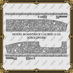Laser Engraving Firearms Design Model-88-Maverick-Caliber-12-GA-SCROLLWORK