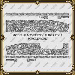 laser engraving firearms design model-88-maverick-caliber-12-ga-scrollwork