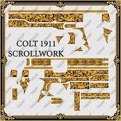 fiber laser engraving firearms design colt 1911 scrollwork