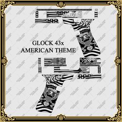 engraving firearms vector design glock43x "american theme"