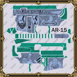 laser engraving firearms vector design ar15 "god of war"