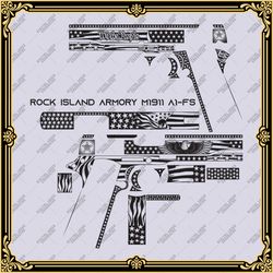 laser engraving firearms vector design rock island armory m1911 a1-fs "american theme"