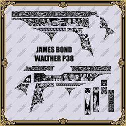 Laser Engraving Firearms Vector Design WALTHER P38 "JAMES BOND"