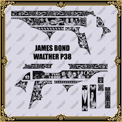 laser engraving firearms vector design walther p38 "james bond"