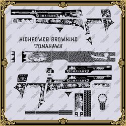 Laser Engraving Firearms Vector Design High Power Browning "TOMAHAWK"