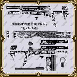 laser engraving firearms vector design high power browning "tomahawk"