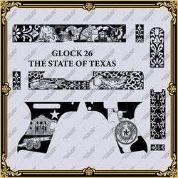Firearms Laser Engraving Vector Design Glock 26 "THE STATE OF TEXAS"