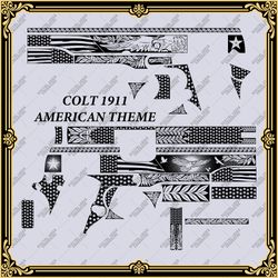 Firearms Laser Engraving Vector Design COLT 1911 "AMERICAN EAGLE"