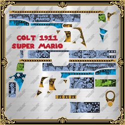 Laser Engraving Firearms Vector Design COLT 1911 "SUPER MARIO"