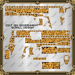 laser engraving vector design colt 1911 government "scrollwork"