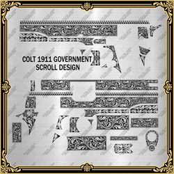engraving firearms design colt 1911 government "scrollwork"