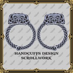 Laser Engraving Handcuffs Vector Design "SCROLLWORK"