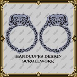 laser engraving handcuffs vector design "scrollwork"