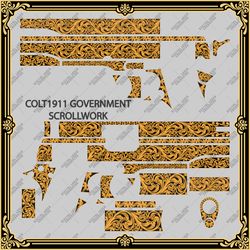 engraving firearms vector design colt 1911 government "scrollwork"