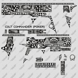 Laser Engraving Firearms Vector Design Colt Commander "POKER"