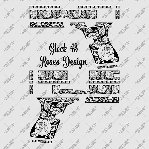 Gun Engravings Roses Glock 43 Roses Design. laser engraving, engraving design, la | Inspire ...