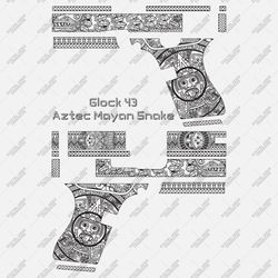 glock 43 aztec mayan snake. engraving design, laser cut, engraver, engravings, firearms, laser engraving, engraving arm