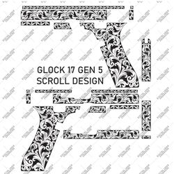 firearms laser engraving glock 17 gen 5 scroll design