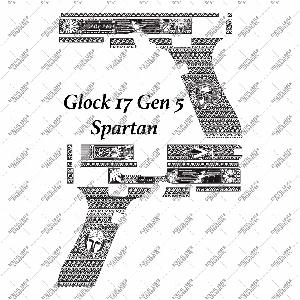 Glock 17 Gen 5 Spartan Firearms SVGDXFJPGPNGAI Laser Engraving Files Laser Cut Laser Svg Engraving Firearms 0