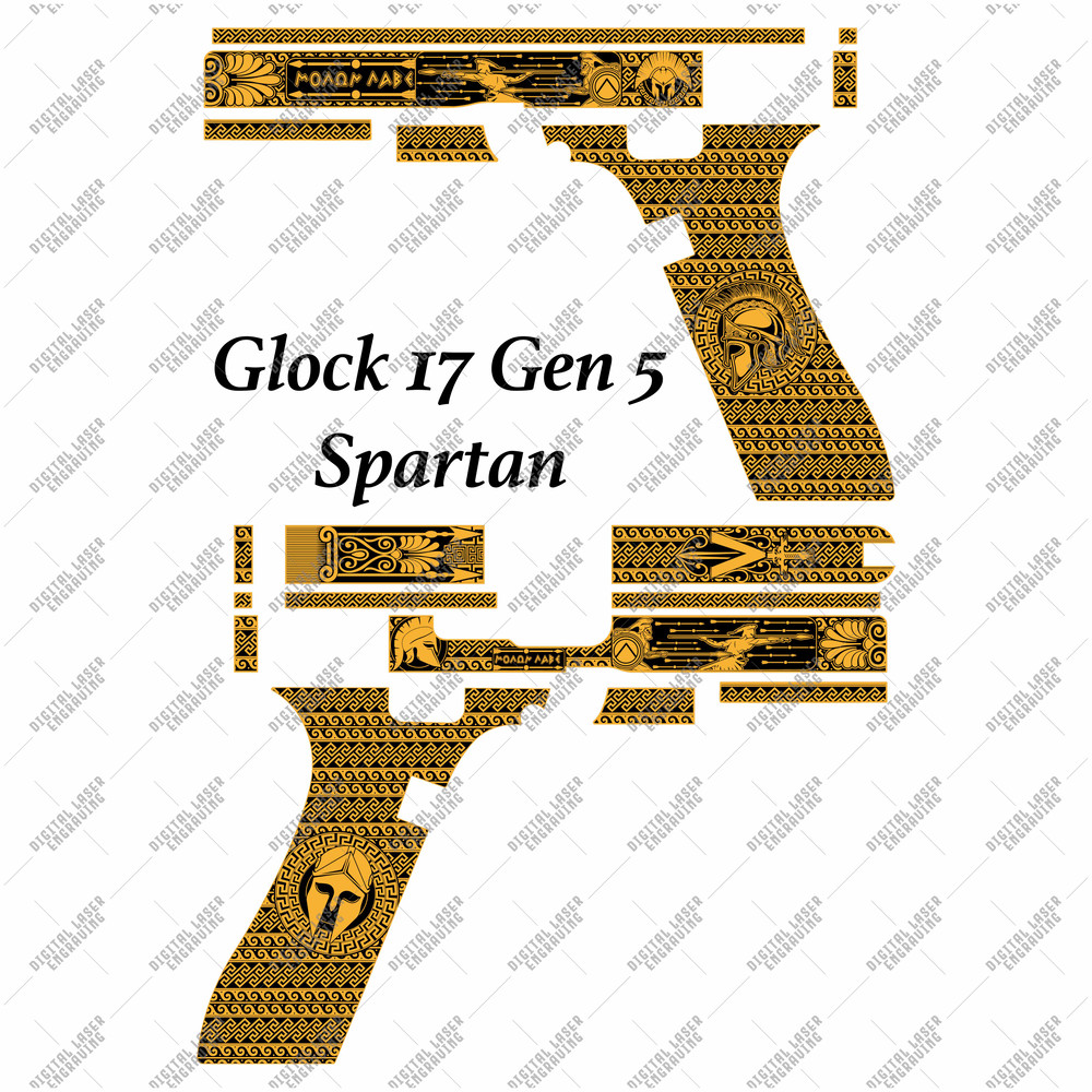 Glock 17 Gen 5 Spartan Firearms SVGDXFJPGPNGAI Laser Engraving Files Laser Cut Laser Svg Engraving Firearms 1