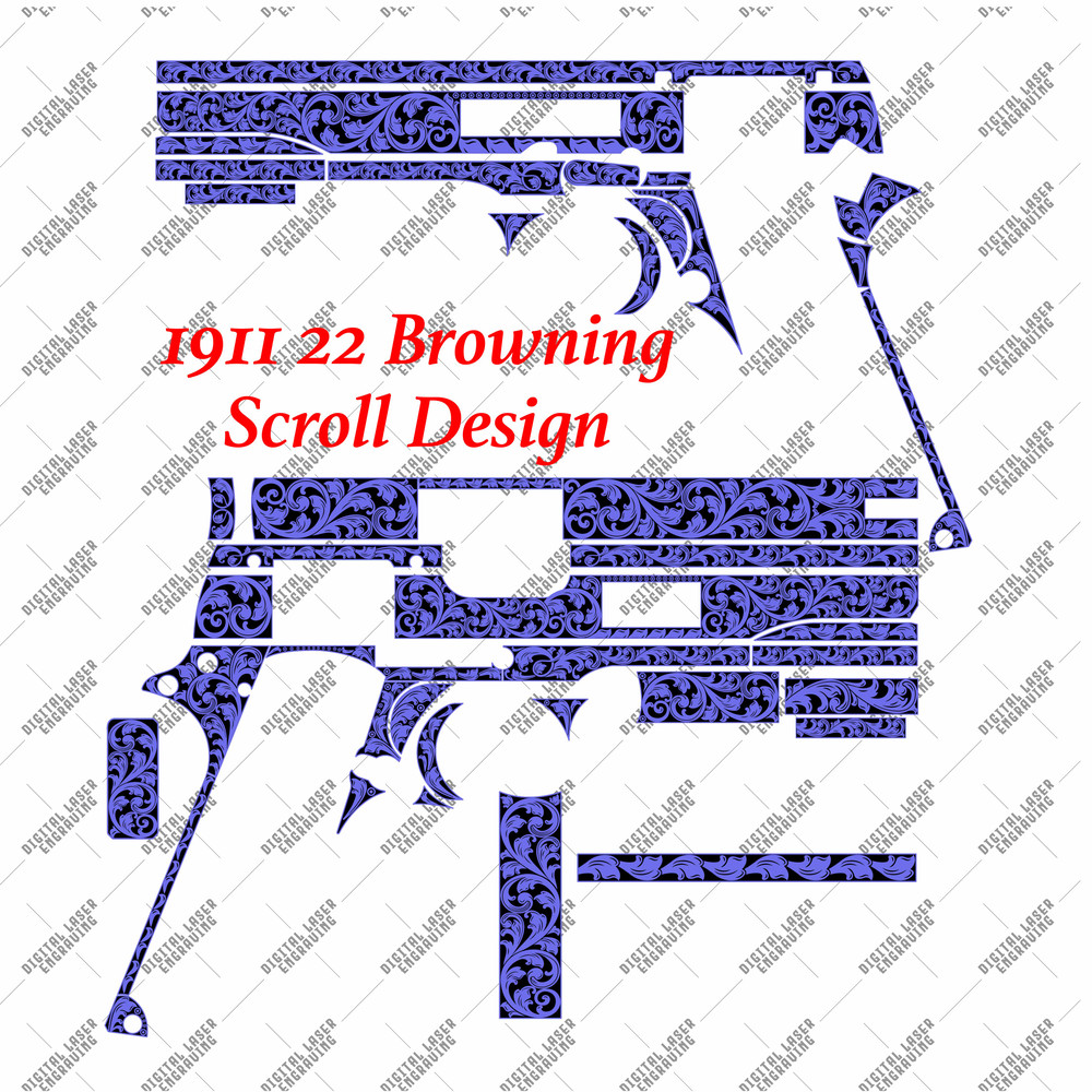 Engraving Scroll Design Browning 1911 22 Firearms Laser Engraving Files 1