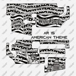 engraving laser file ar 15 american theme laser engraving file, engraving, clipart, svg, ai firearm design