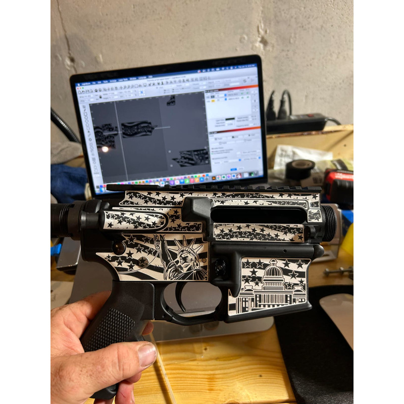 Engraving Laser File AR 15 American Theme Laser Engraving File Engraving Clipart SVG AI Firearm Des 1