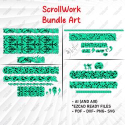 scroll ornamentals bundle art | calligraphy | drawing | handcrafted | gun engraving | design | scrollwork
