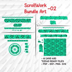 scrollart bundle | svg scrolls | scroll engraving | engraver | engraving | handengraving | laser engraving | ornamentals