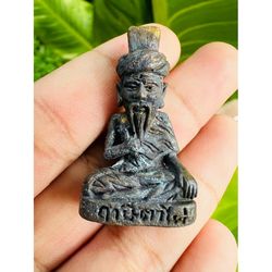 powerful Phor Kru Pu Ruesi Ta Fai amulet from Kru Phra Vet of Khao Or for good luck, wealth, health, and happiness. Craf