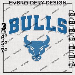 Buffalo Bulls NCAA Logo Embroidery File, NCAA Buffalo Bulls Embroidery Design, 3 sizes Machine Emb Files