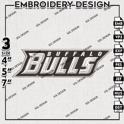 NCAA Buffalo Bulls Writing Logo Embroidery File, NCAA Buffalo Bulls Team Embroidery Design, 3 sizes Machine Emb Files