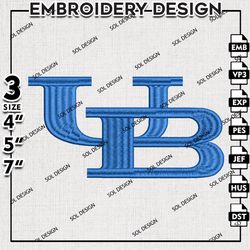 Buffalo Bulls NCAA Team Logo Embroidery File, NCAA Buffalo Bulls Word Logo Embroidery Design, 3 sizes Machine Emb Files