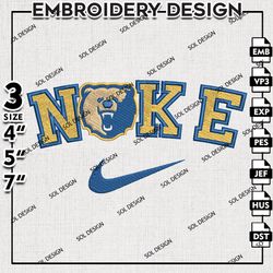 Ni.kee Morgan State Bears Logo Embroidery File, NCAA Morgan State Bears TeamEmbroidery Design, 3 sizes Machine Emb Files