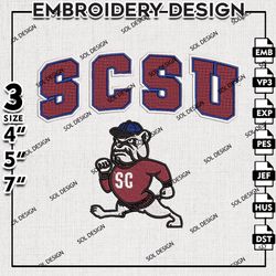South Carolina State Bulldogs Logo Embroidery File, NCAA South Carolina Logo Embroidery Design, 3 sizes Machine Emb File