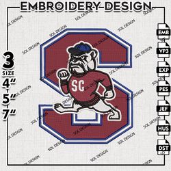 South Carolina State Bulldogs NCAA Logo Embroidery File, NCAA South Carolina Embroidery Design, 3 sizes Machine Emb File