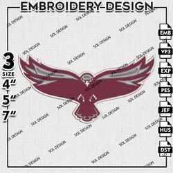 Maryland Eastern Shore Hawks NCAA Mascot Logo Embroidery File, NCAA Team Embroidery Design, 3 sizes Machine Emb File