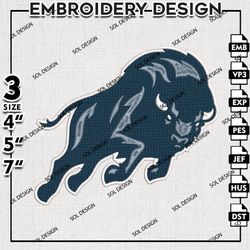 NCAA Howard Bison Mascot Logo Embroidery File, NCAA Howard Bison Team Embroidery Design, 3 sizes Machine Emb File