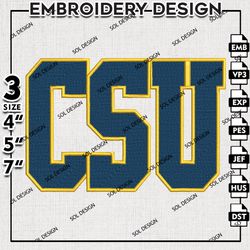 Coppin State Eagles NCAA Logo Embroidery File, NCAA CSU Team Embroidery Design, 3 sizes Machine Emb File