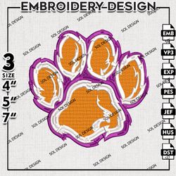 Clemson Tigers embroidery design, Clemson Tigers embroidery, NCAA Clemson Tigers, Sport embroidery, NCAA embroidery.