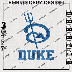 Duke Blue Devils embroidery design, Duke Blue Devils embroidery, NCAA Duke, Sport embroidery, NCAA embroidery.