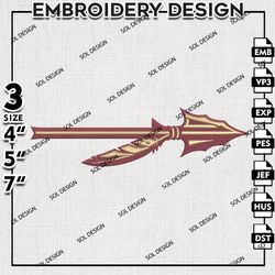 NCAA Embroidery Files, Florida State Seminoles Embroidery Designs, Florida State Seminole, Machine Embroidery Files