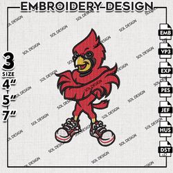 Louisville Cardinals embroidery design, Louisville Cardinals embroidery, ULM Cardinals embroidery, NCAA Logo embroidery