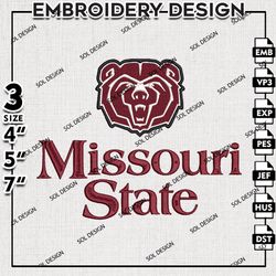 Missouri State Bears embroidery, Missouri State Bears embroidery, MSU Bears embroidery, NCAA embroidery