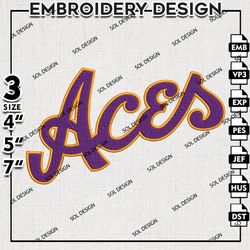 Evansville Purple Aces Logo embroidery design, Evansville Purple Aces embroidery, NCAA Aces embroidery, NCAA embroidery