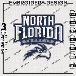 North Florida Ospreys Embroidery Designs, NCAA Logo Embroidery Files, NCAA Ospreys , Machine Embroidery Design