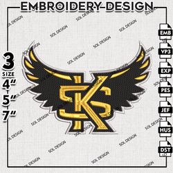Kennesaw State Owls embroidery design, Kennesaw State Owls embroidery, NCAA Kennesaw State Owls Logo, NCAA embroidery