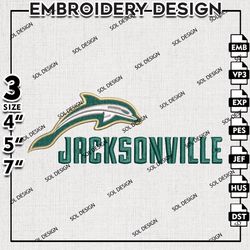 Jacksonville Dolphins embroidery design, Jacksonville Dolphins embroidery, NCAA Dolphins embroidery, NCAA embroidery
