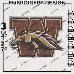 Western Michigan Broncos embroidery Files, Western Michigan Broncos Logo embroidery, WMU Broncos, NCAA embroidery