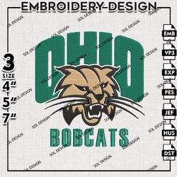Ohio Bobcats embroidery Files, Ohio Bobcats Logo embroidery, Ohio Bobcats Machine Embroidery, NCAA embroidery